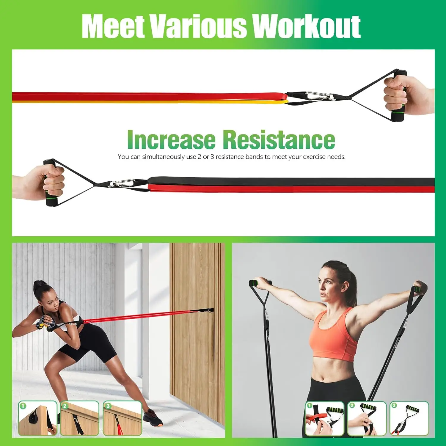 WOSWEIR-Elastic Training Gum Resistance Bands Gym Home Fitness Expander Yoga Pull Up Assist Rubber Crossfit Workout Equipment