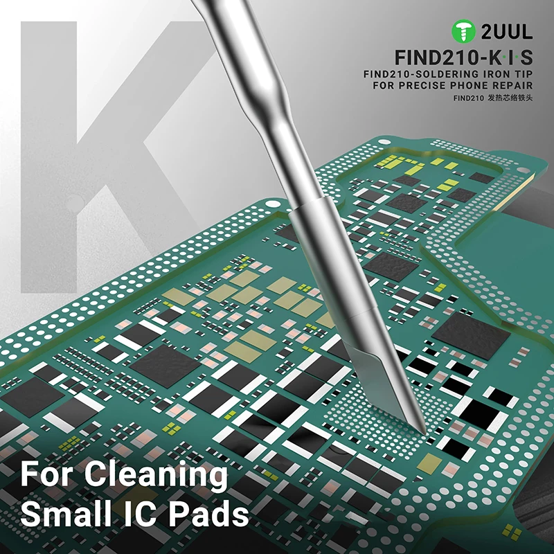 2UUL C210 K I S Универсальное паяльное жало для паяльной станции C210 для точного ремонта телефона IC-подушечки для очистки переходного провода