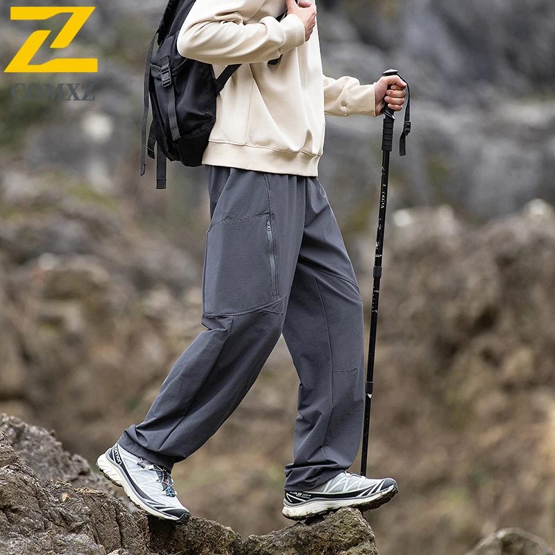 Men's Cargo Pants 2025 New Autumn Loose Casual Solid Color Jogger Pants Outdoor Multi Terrain Hiking Utility Breathable Trousers