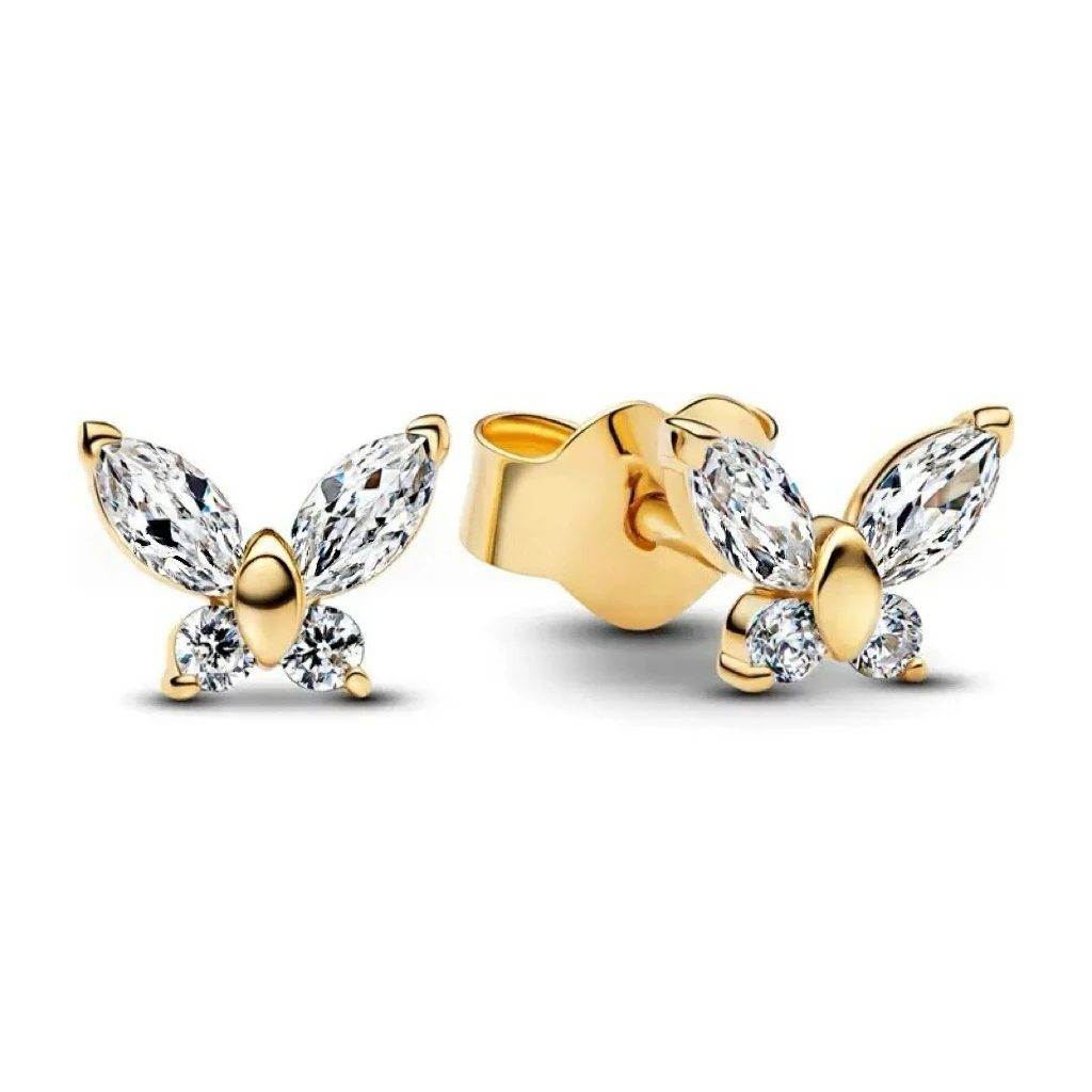 Stern-Ohrringe S925 Sterling Silber Luxus Schmetterling Mond Sonne Ohrringe Damenschmuck Geeignete Geschenke für Mädchen – Detail 4