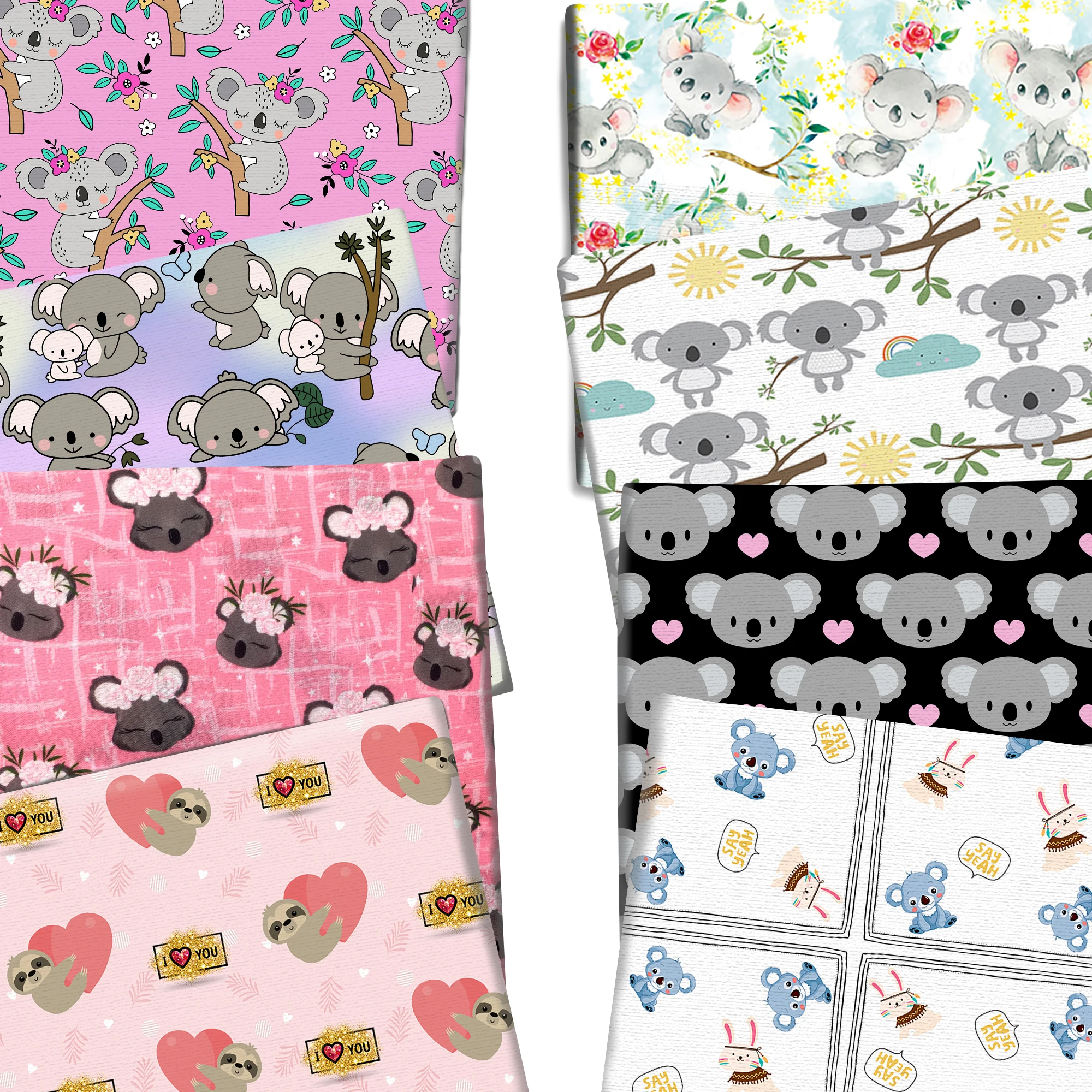 

50*145 см, коала, животные, хлопок, лоскутное шитье, предмет рукоделия, ткань «сделай сам», Детская рубашка, юбка, подушка