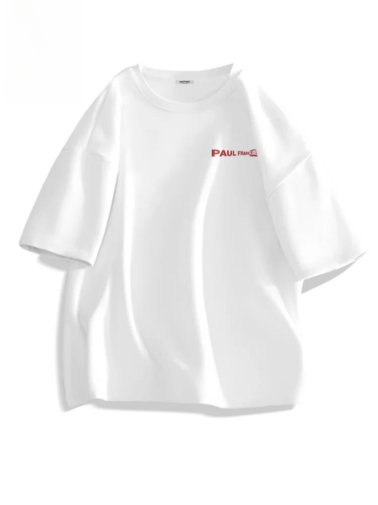 

Мужская летняя футболка из чистого хлопка с коротким рукавом, белая, в американском стиле, с забавным мультяшным принтом