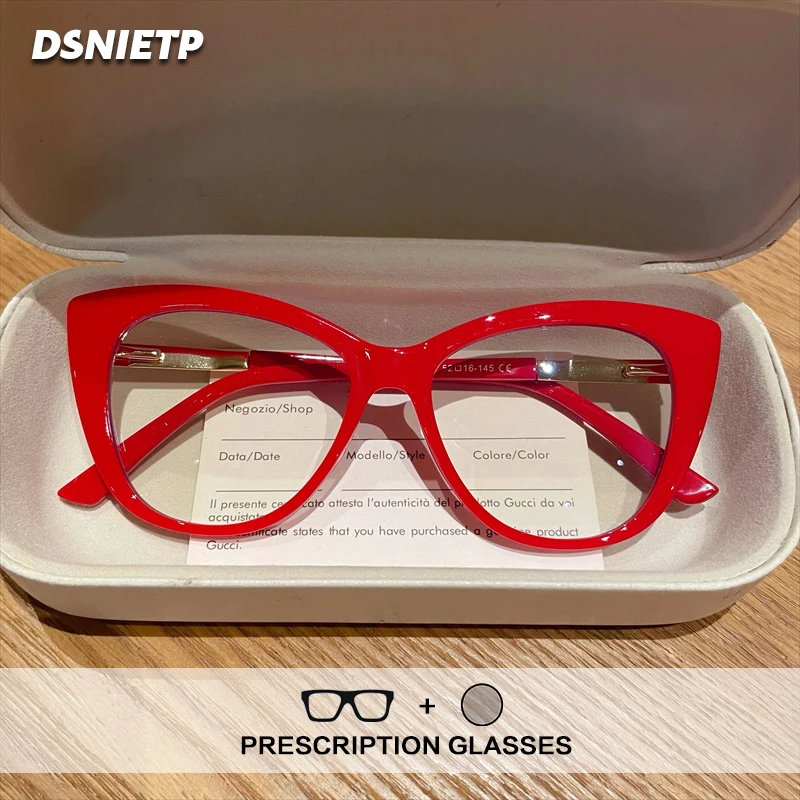 

ISLINO TR90 Anti Blue Light Reading Glasses Women Cat Eye Photochromic Prescription Glasses Myopia Customize Hyperopia Eyewear