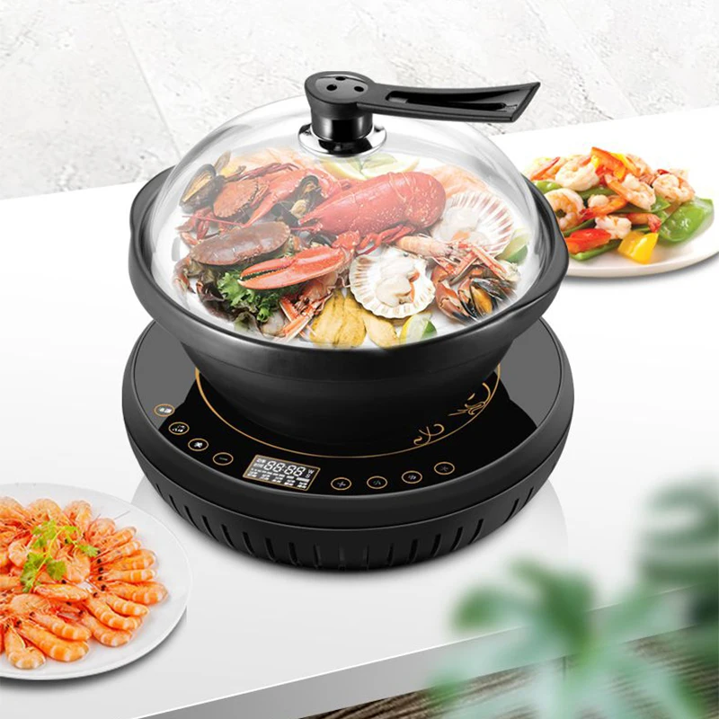 ZDH-KJ-22 المنزل المأكولات البحرية البخار إناء/ قدر متعدد الوظائف باخرة كهربائية السيراميك البخار وعاء البخار ساونا على البخار المأكولات البحرية