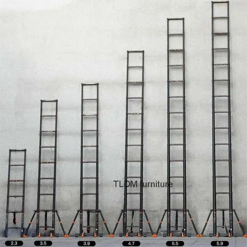 

Folding Aluminum Ladders Home Thickened Telescopic Step Ladders with Hook Kitchen Furniture Indoor Engineering Folding Ladder