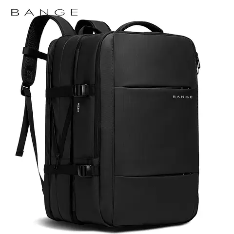 BANGE 남성 럭셔리 디자이너 야외 배낭 – 확장 가능한 상업용 노트북 가방, USB 충전 기능과 방수 기능을 갖춘 여행용 하이킹 백