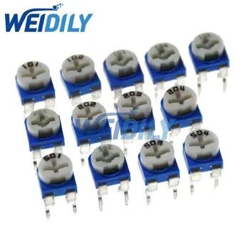 10 pièces Thom065 RM-065 100 200 500 1K 2K 5K 10K 20K 50K 100K 200K 500K 1M ohm Trimpot Trimmer Potentiomètre variable résistance WH06-2