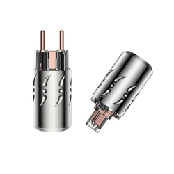 Viborg Transparent Aluminium Alloy VE512 VF512 Pure Copper EU Plug Type Schuko Power Plug with IEC Female Connectors