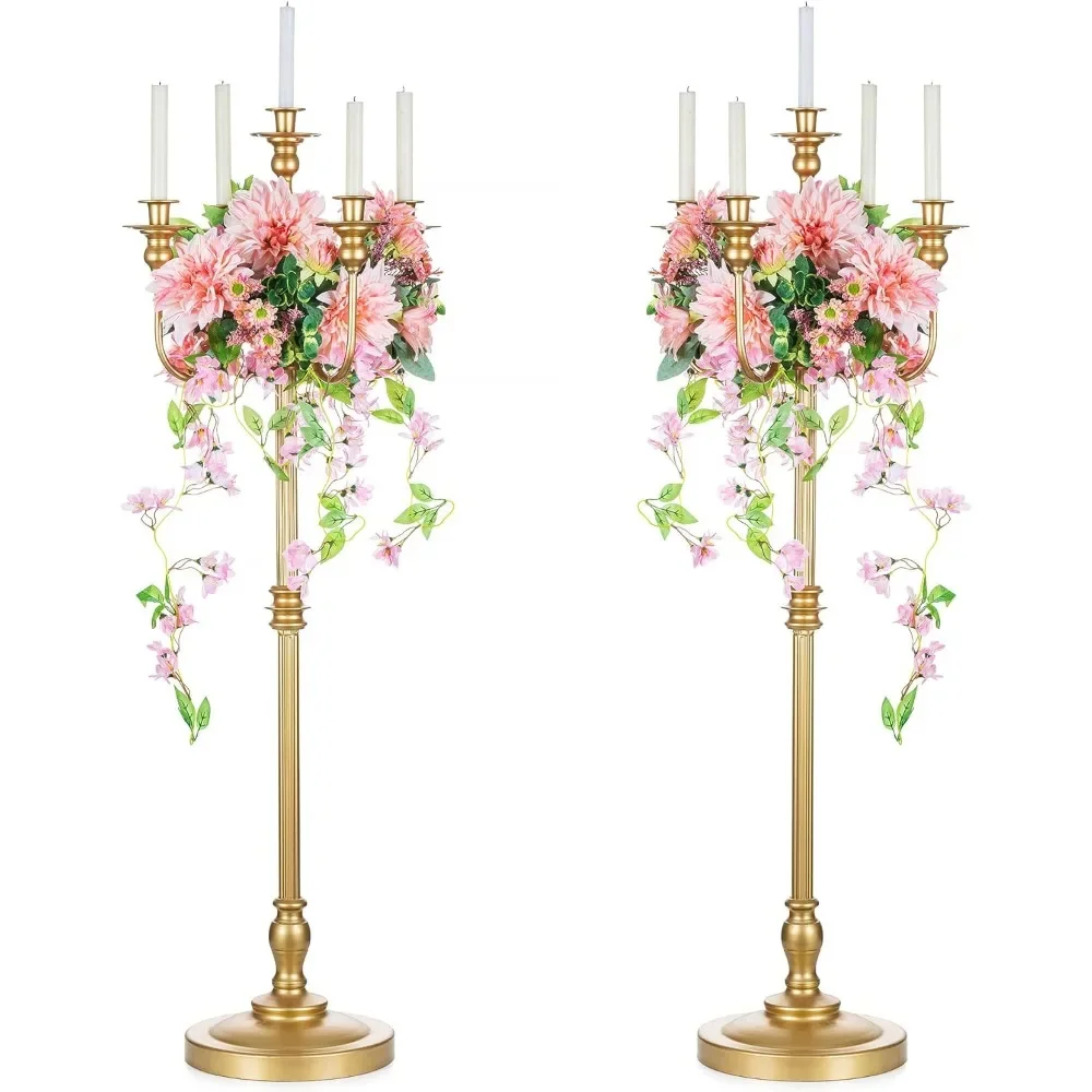 

Antique Floor Candelabra Centerpiece Tall Floral Centerpiece Stand Wedding Party Event Decoration Home Gold