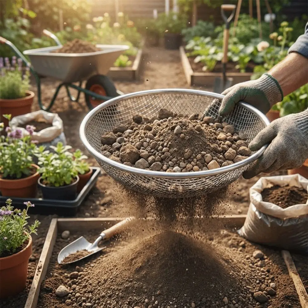 4/6/8 MM Garden Soil Sifter Mesh Basket Round Metal Soil Sieve Heavy Duty Sifting Equipment Rock Dirt Separator