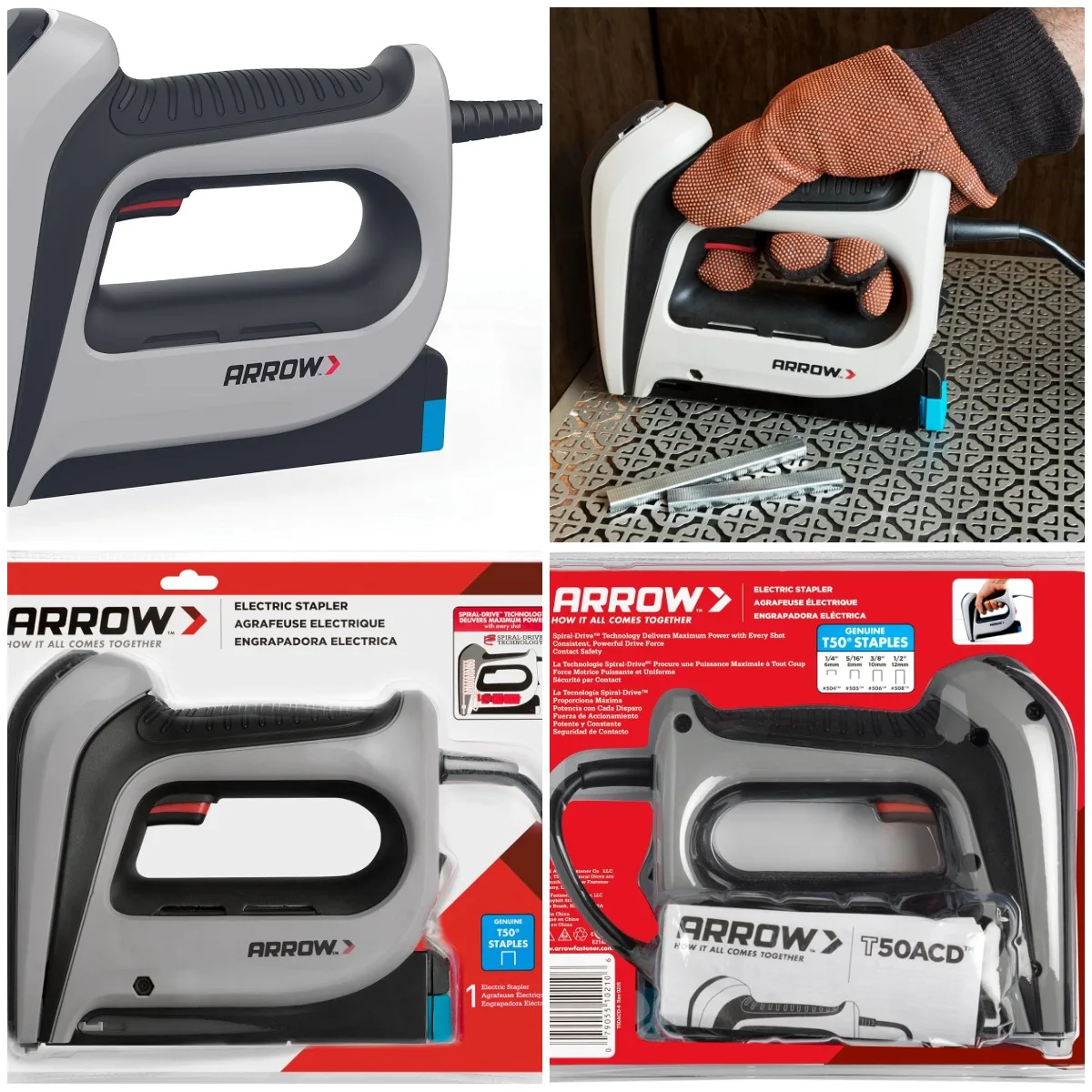 

Сверхмощный проводной степлер Arrow T50ACD для обивки, мебели, офиса, подходит для скоб 1/4', 5/16', 3/8', 1/2',