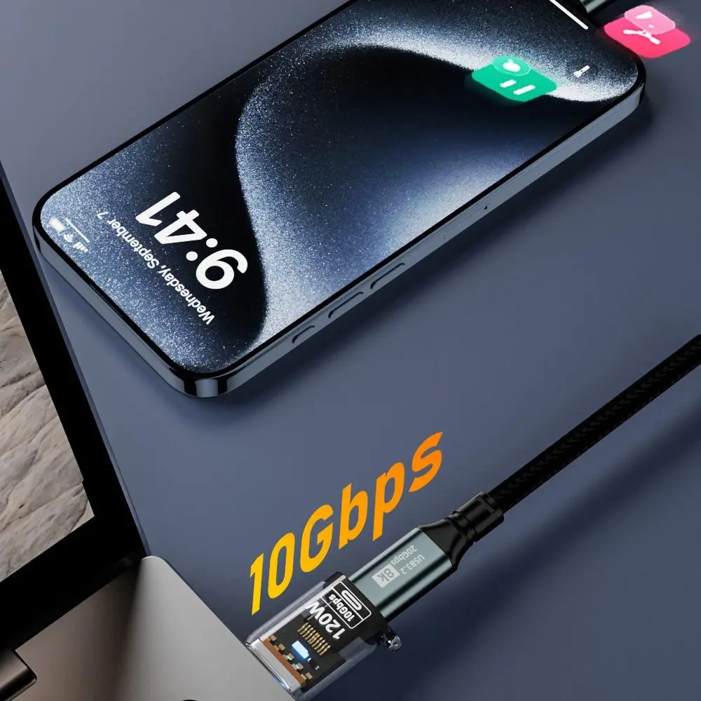 10Gbps USB-A to Type-C Converter PD 120W Indicator Light USB-C Extender Data Transmission Male to Female OTG Adapter Earphone