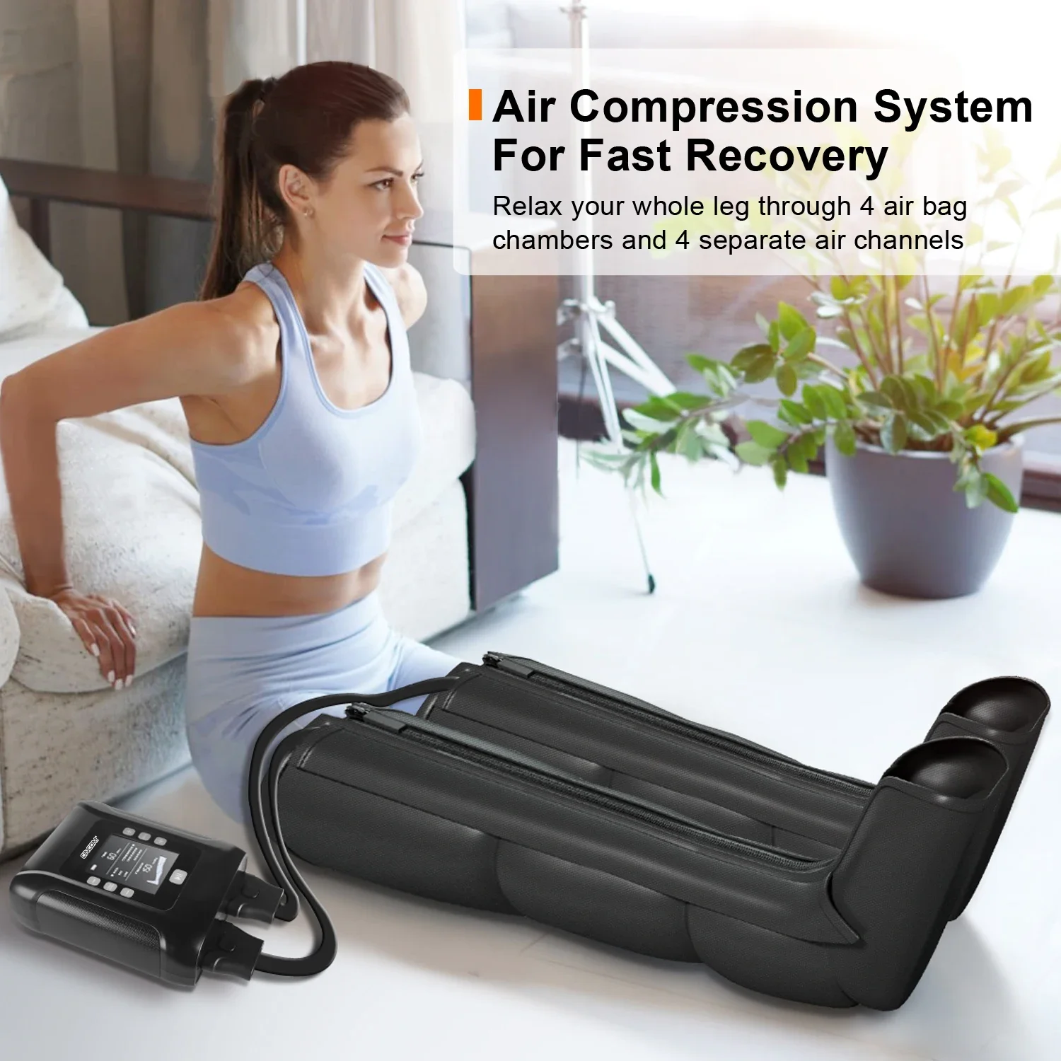 Rechargeable Recovery Boots for Athlete Relief Muscle Soreness and Pain Air Compression Leg Massager Recovery Boots