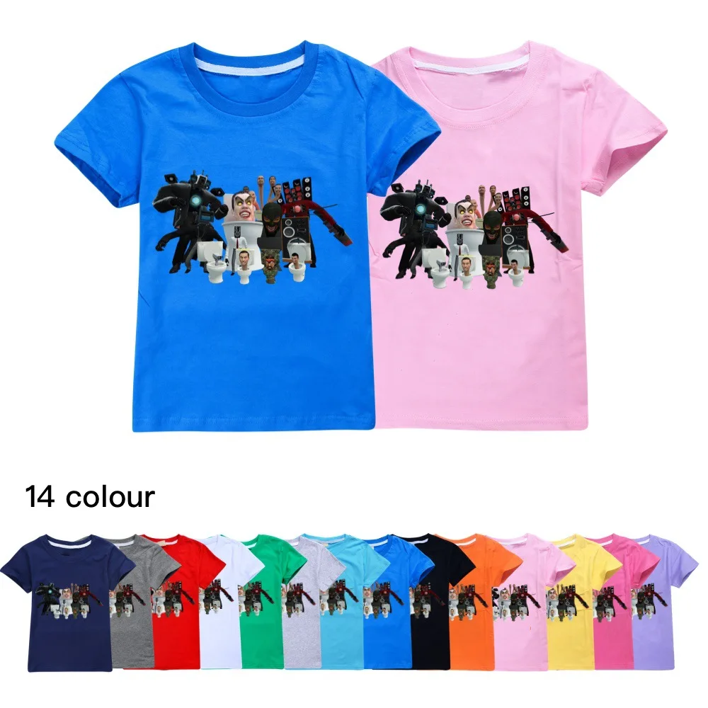 

Cartoon Skibidi Toilet Tshirt Kids 3D Coloful Streetwear Teenager Boys New Game Speakerman T-shirt Baby Girls Fashion Summer Top