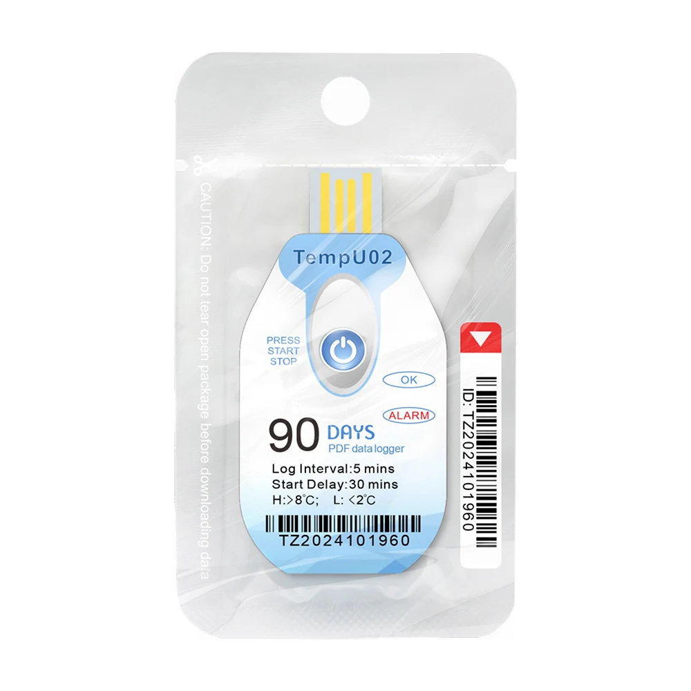 Disposable USB Temperature Data Logger 30/60/90 Days Logger PDF Report Temperature Recorder Thermometer for Vaccine Cold-chain