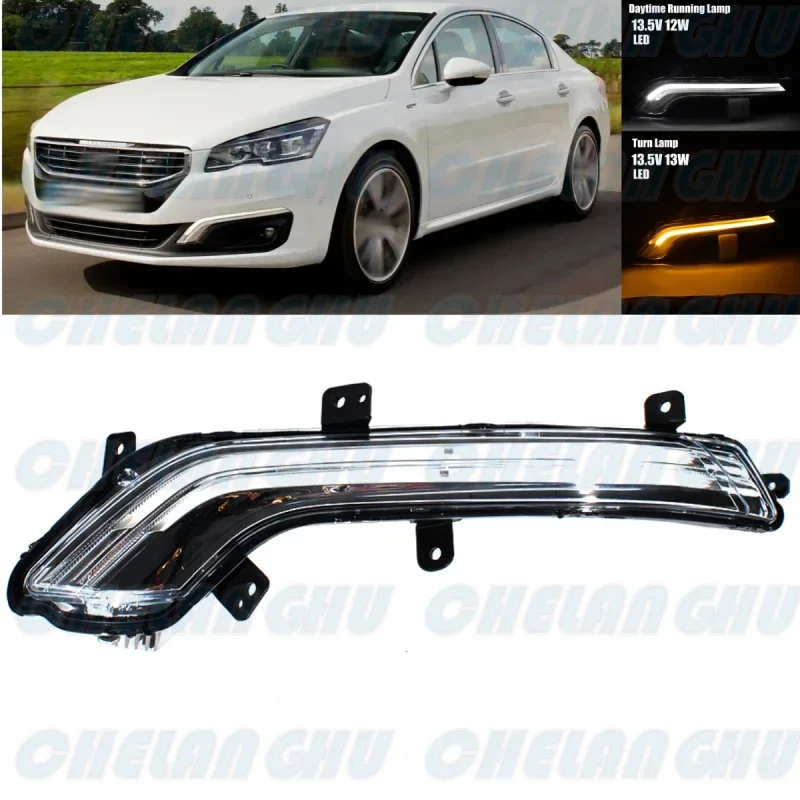 

For Peugeot 508 2010 2011 2012 2013 2014 2015 2016 2017 2018 Left Side Front Bumper LED DRL Daytime Running Light 9807242280