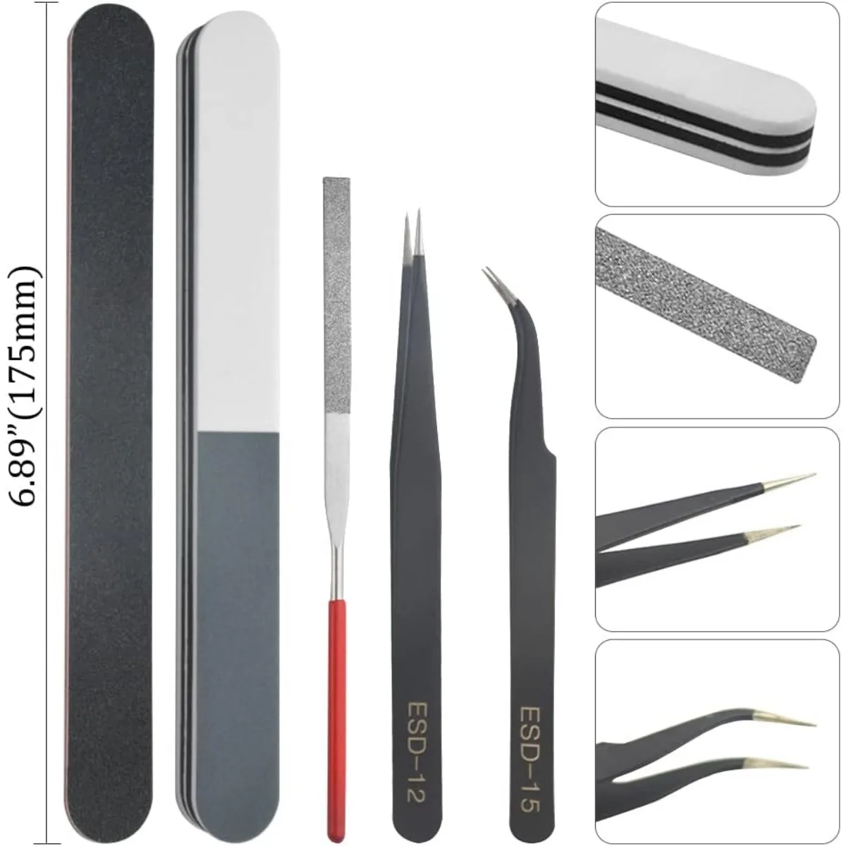 Conjunto básico de ferramentas para artesanato, 8 peças, kit de construção de hobby para modelos Gundam e carros, 7,6 x 3,1 x 1,6 polegadas, 6,3 oz