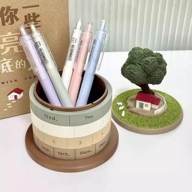 

Micro landscape creative decompression perpetual calendar model ornaments storage healing decor workstation birthday gift