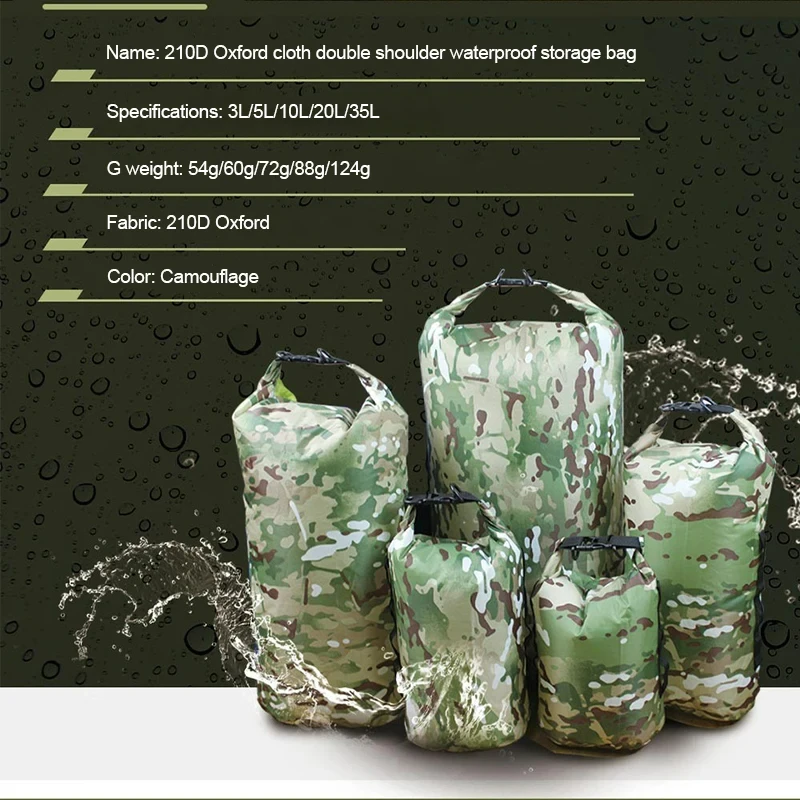 3L/5L/10L/20L/35L Outdoor Dry Waterproof Bag Dry Bag Sack Waterproof Floating Dry Gear Bags For Boating Fishing Rafting Swimming