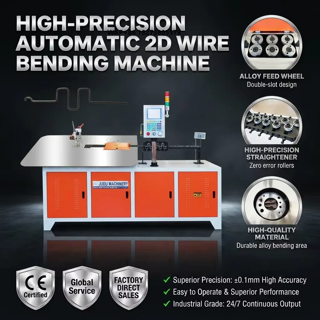 CNC Control 2-6mm Automatic 2D Wire Bending Machine with Engine and Servo Motors Multifunctional CE Certified Steel Wire Bender
