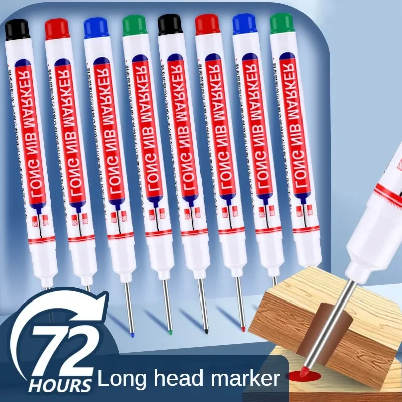 Long Tip Marker Oil-based Non-erasable Deep Hole Marking Non-fading Hardware Bathroom Tools Extended 20mm Quick Drying Fine Head