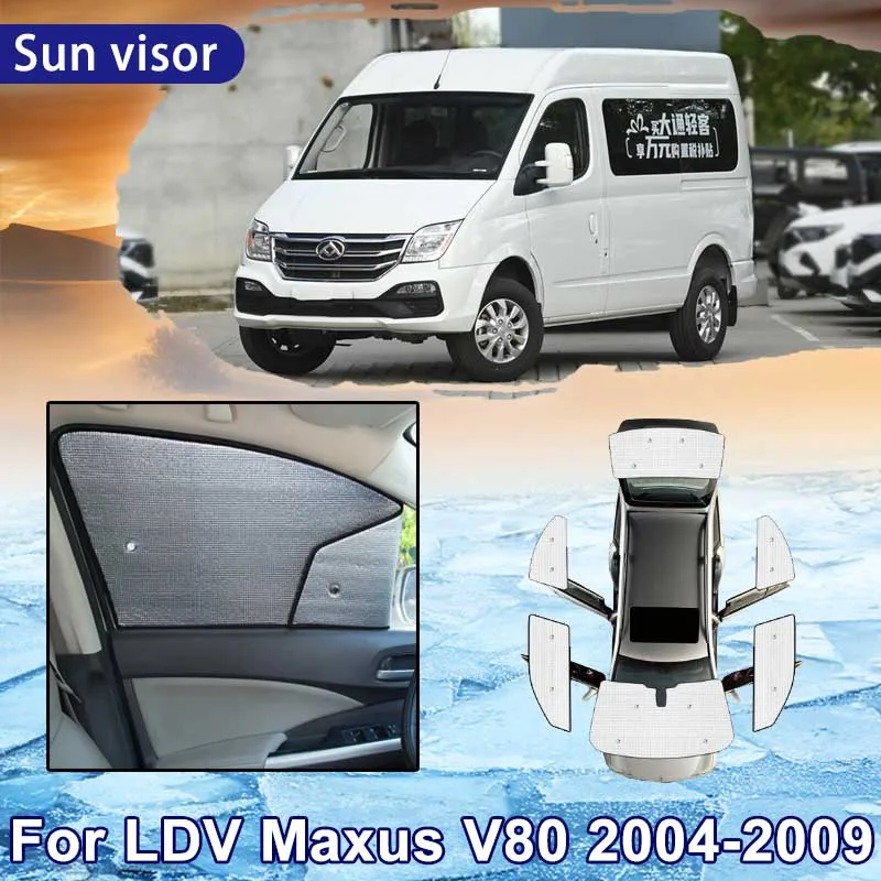 Car Sun Shade for LDV Maxus V80 LD100 LWB 2004~2009 2007 2008 Car Full Coverage Sunshade Windshield Side Window Sunshade Cooling