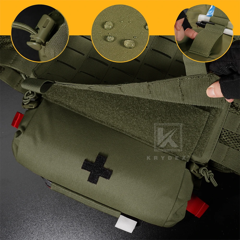 KRYDEX Tactical Roll Up First AID Trauma Pouch Medical EMT IFAK Pouch Dangler Drop Dump Pouch For Vest Chest Rig Accessories