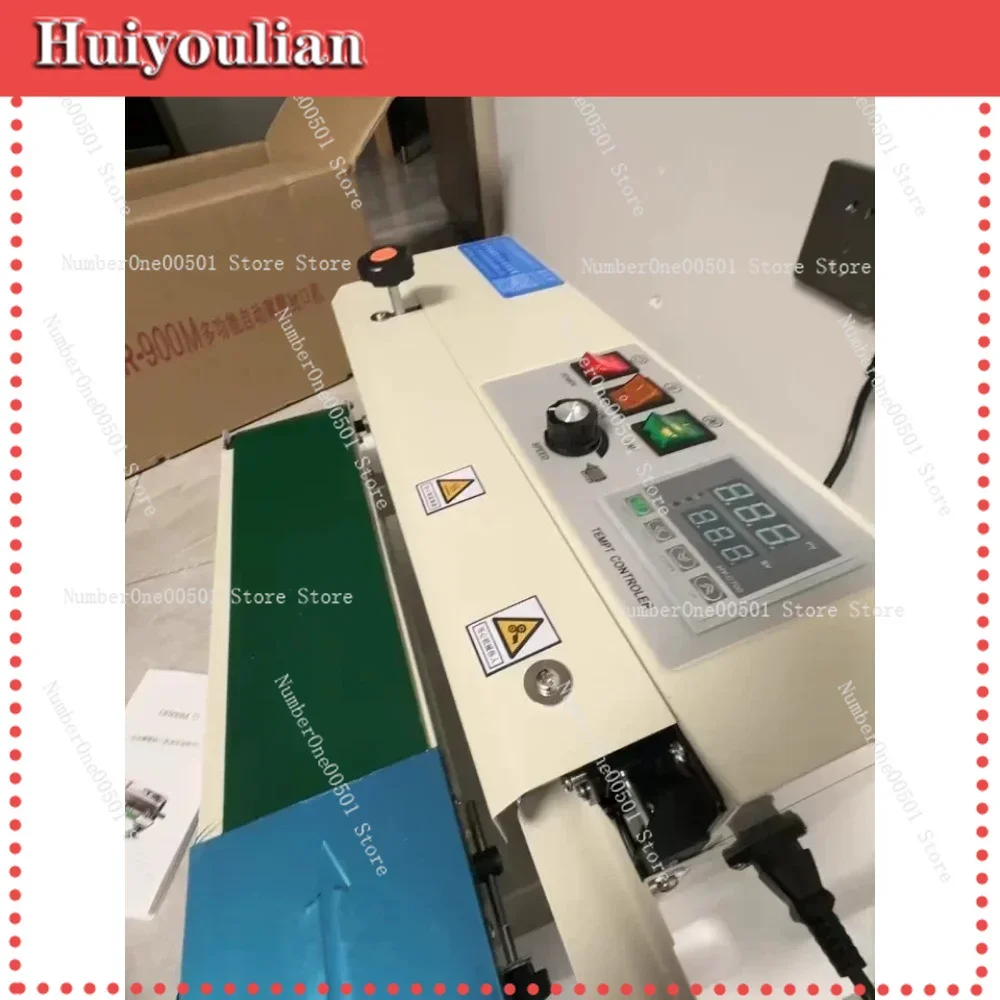 Selladora de Banda Continua Automática FR-770 para Bolsas de Plástico, Papel de Aluminio, Películas Comerciales, para Sellado de Mooncakes, Té, Snacks y Mascarillas -lbw011