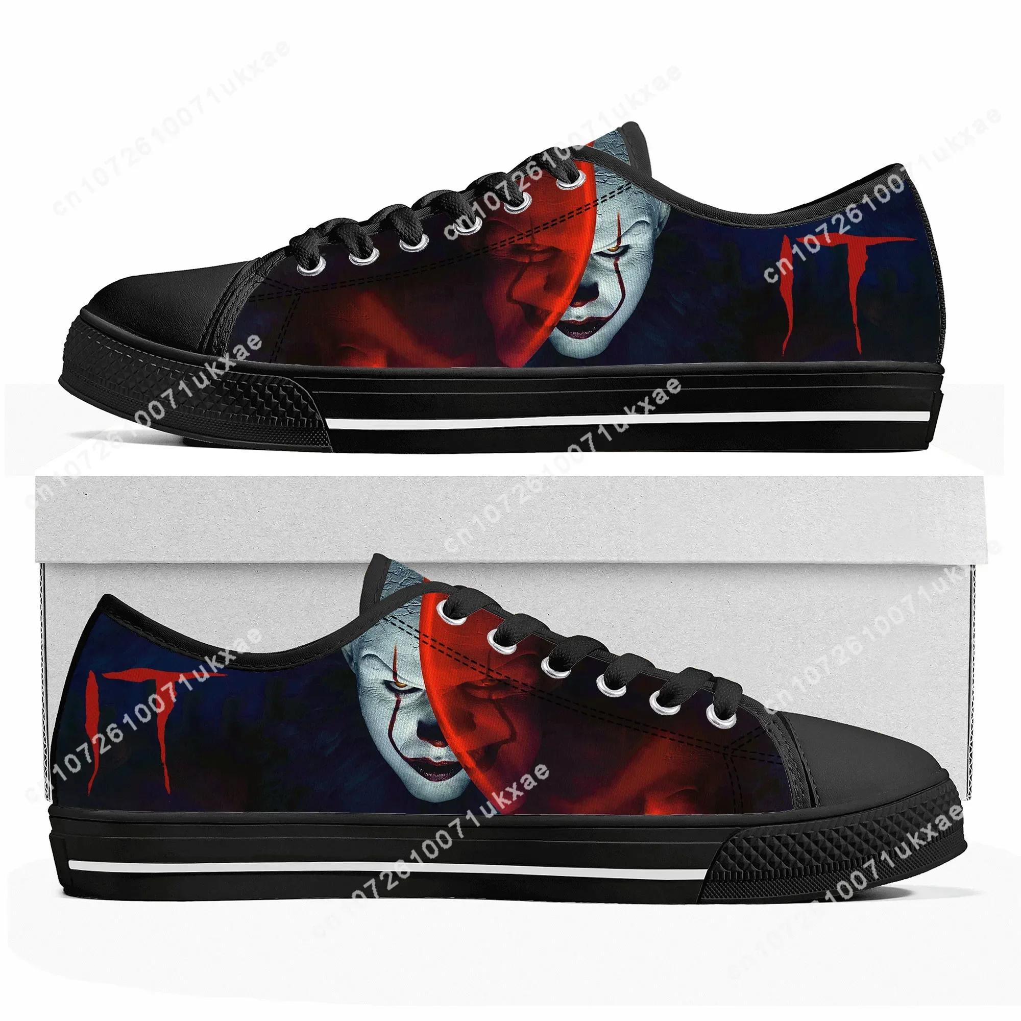 It Movie Pennywise the dancing clown Low Top Sneakers Mens Womens Teenager Canvas Sneaker Casual Shoes Customize Shoe