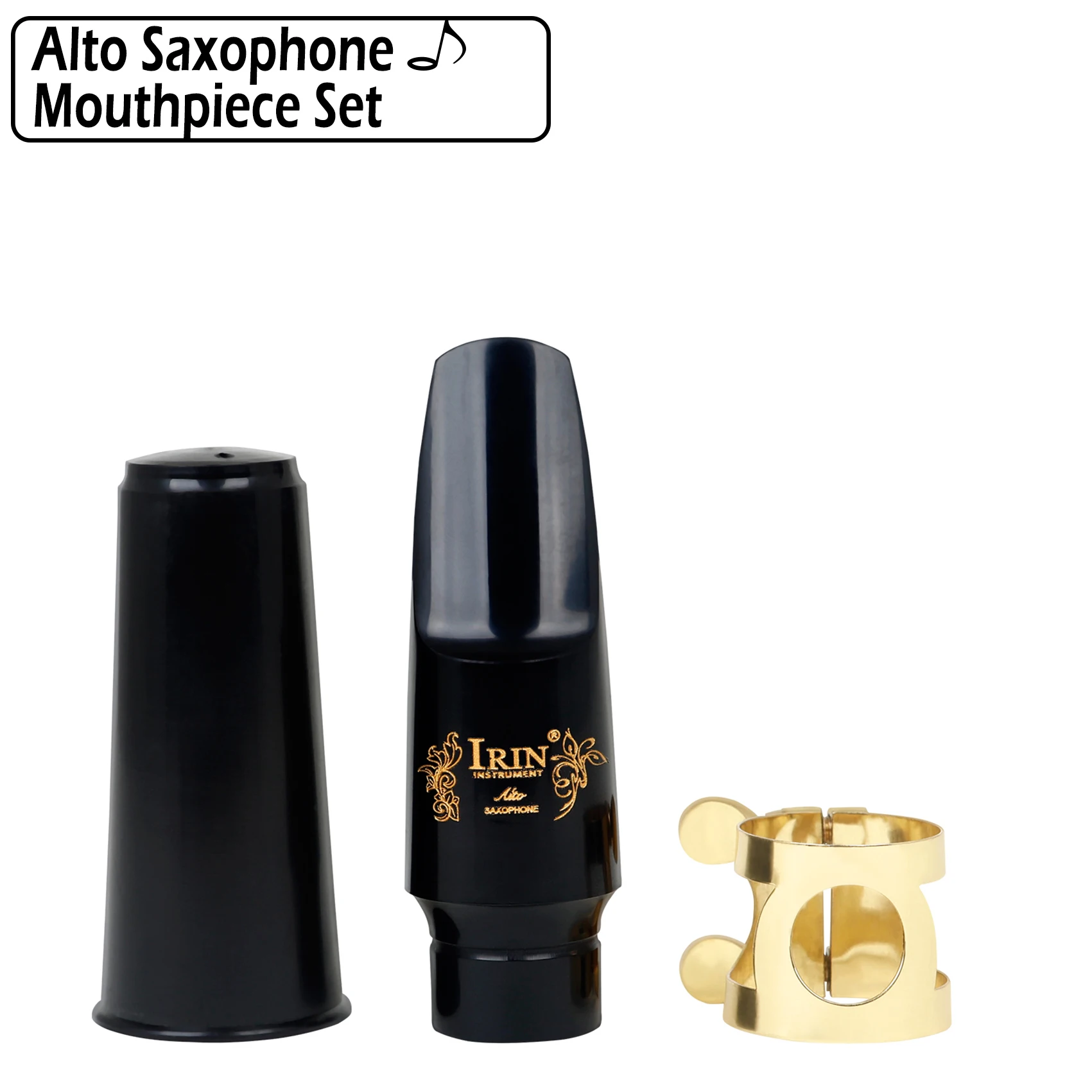 

3pcs/Set Alto Saxophone Mouthpiece Set with Flute Head Transparent ABS Cap Clip Woodwind Musical Instrument Accessories & Parts