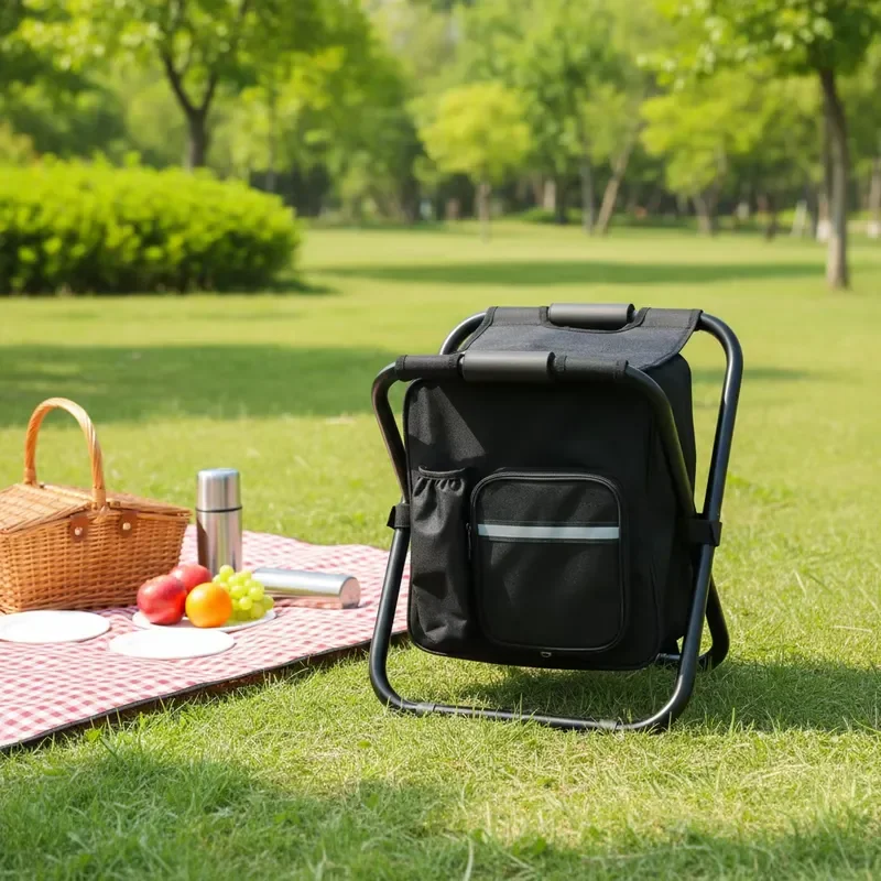 for Custom Color Logo Outdoor Foldable Camping Backpack Chair 600D Oxford Fabric Durable Eco-Friendly Portable for Fishing