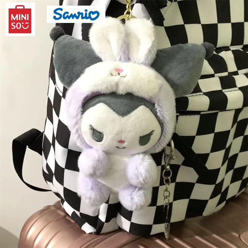 Mininstants Sanurgente-Porte-clés mignon en peluche Kuromi, pendentif de dessin animé, porte-clés pour sac à dos, cadeau pour petit couple, nouveau