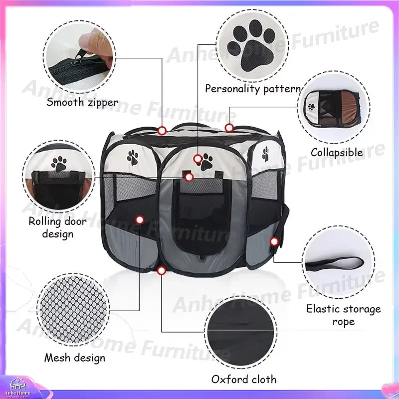 Detachable Pet Tent Summer Cat Delivery Room Outdoor Dog Bed Folding Fence Cat Nest Dog Enclosure Cage Portable Puppy House