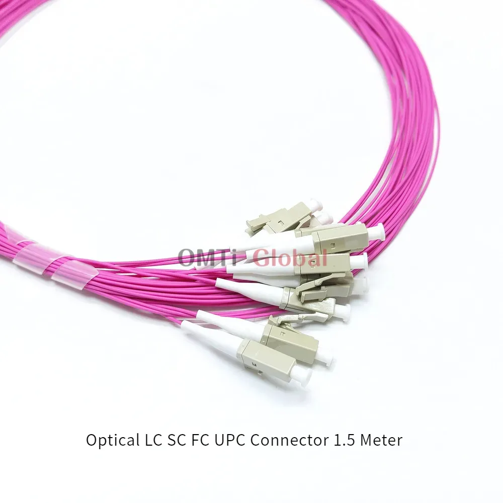 20PCS Optical LC SC FC UPC Connector 1.5 Meter Multi Mode OM4 0.9Mm PVC Fiber Optic Pigtails FTTH