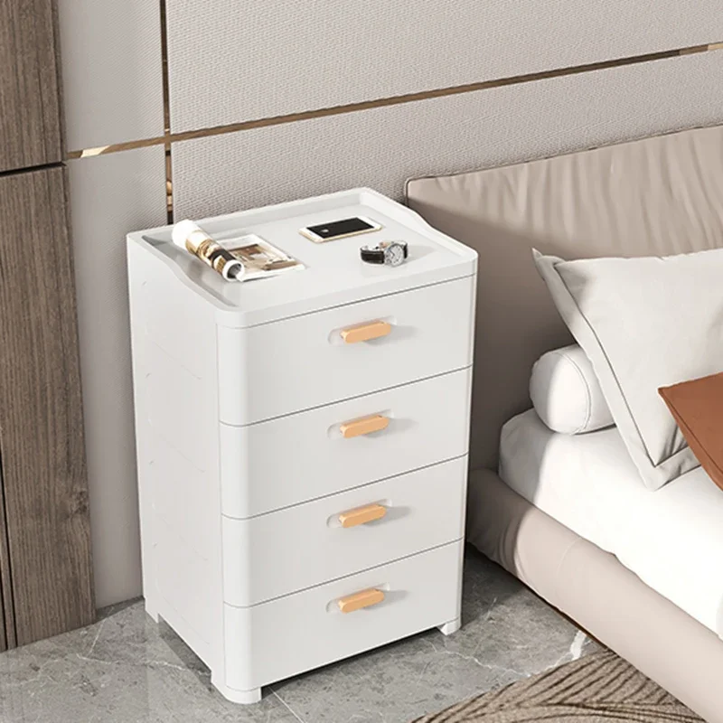 

Premium Space Saving Corner Bedside Table Unique Bedroom Mobile Dressers Coffee Nightstand Korean Criado