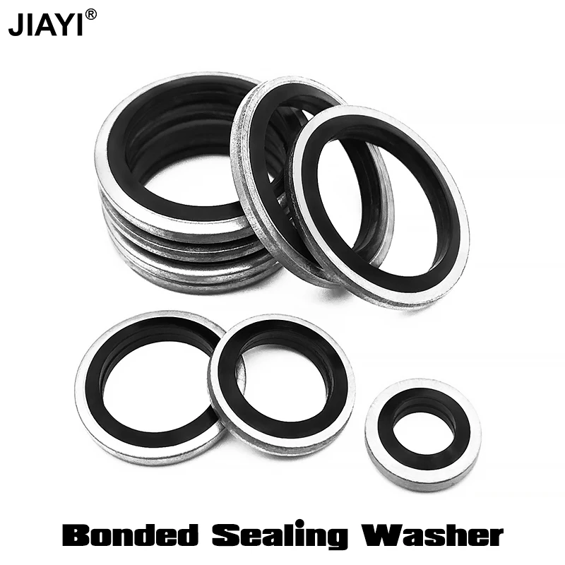 5/6/8/10/12/14~60mm Bonded Washer Metal Rubber Oil Drain Plug Gasket Fit M6/M8/M10/M12/M14/M16~M60 Combined Washer Sealing Ring