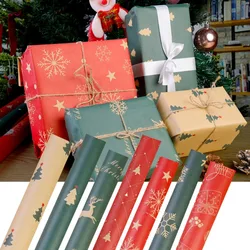 Christmas Gifts Wrapping Paper Snowflakes DIY Bag Kraft Paper Birthday Party Gift Card Holiday Packing Decoration Crafts Paper