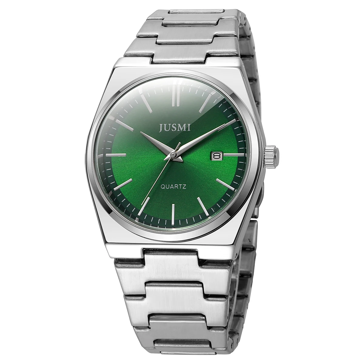 

Minimalist Stainless Steel Watch for Men | Green/Gray/Silver Dial | Date Function | Business Casual Quartz Wristwatch