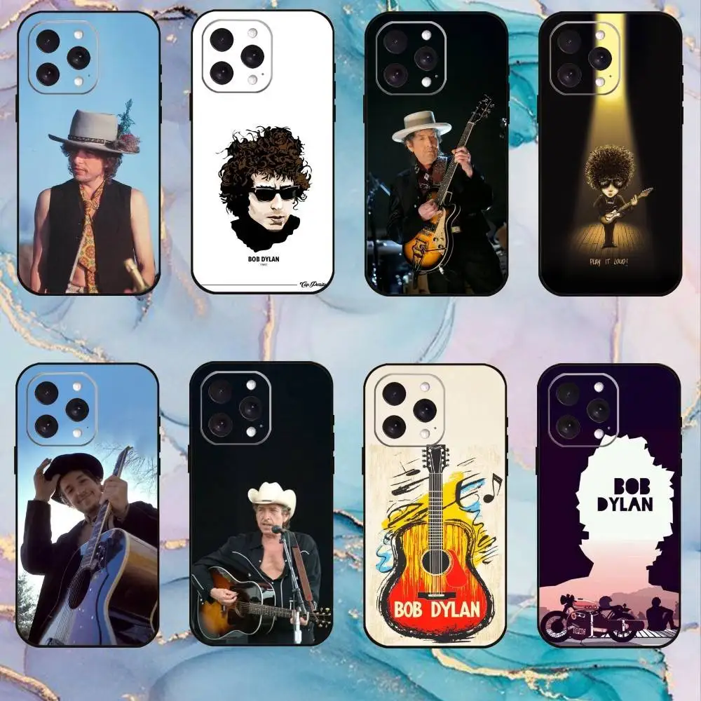 

Singer B-Bob Dylan Phone Case For iPhone17,16,15,14,13,12,11 Plus,Pro Max Soft Black Cover