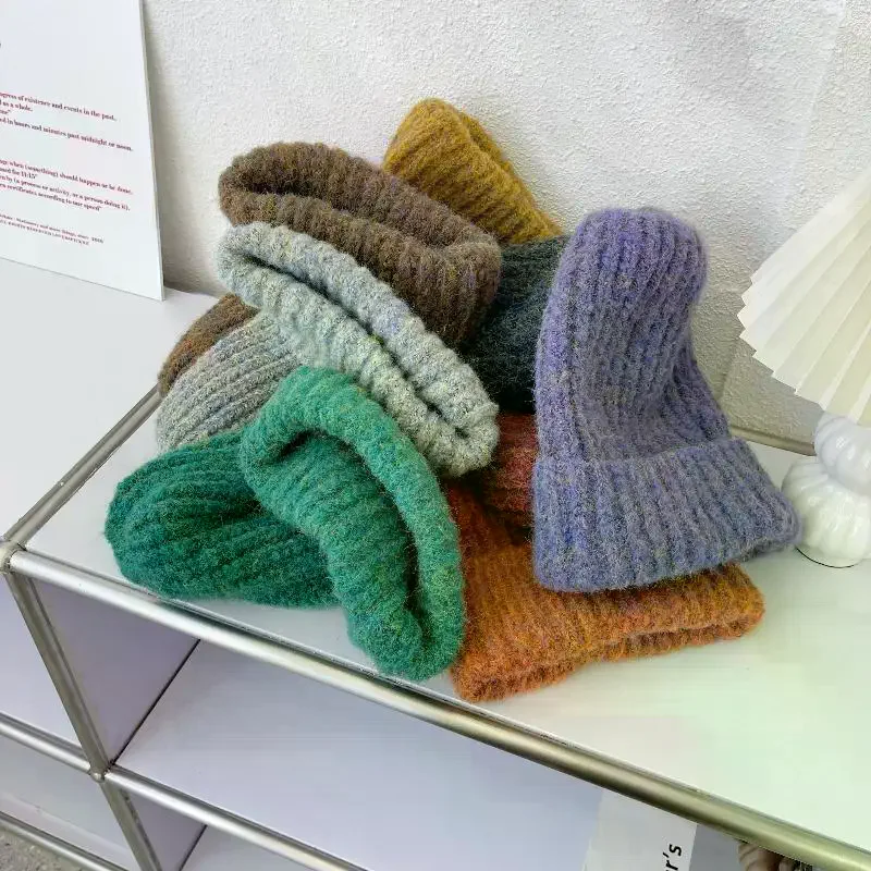 Topi Rajut Musim Dingin Mode Korea Warna Permen Topi Rajut Hangat Kasual Luar Ruangan Lembut Hangat Model Slouchy Untuk Wanita Hadiah