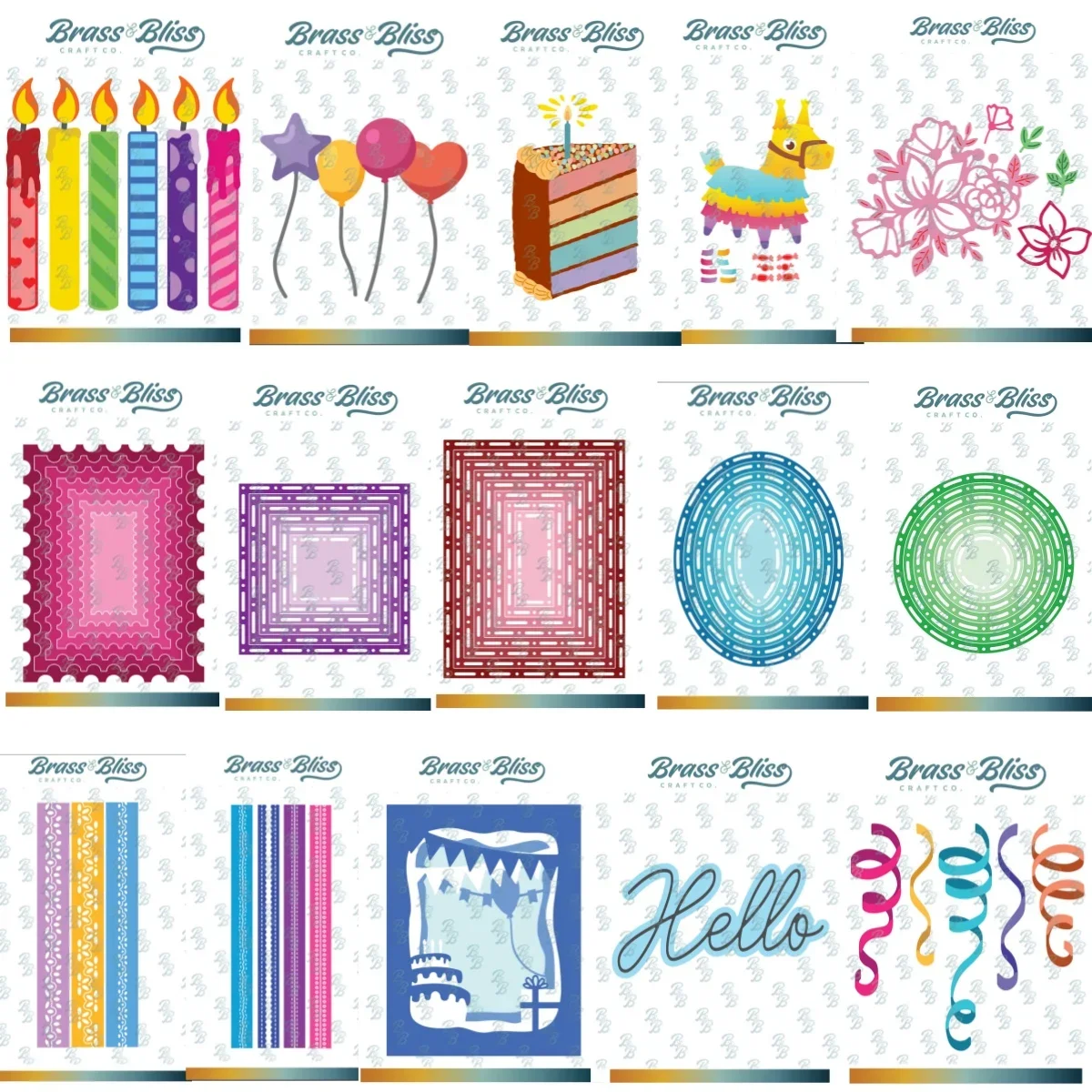 Birthday Ribbon Candles Cake Shape Nested Die Floral Edge Metal Cutting Dies DIY Decorating Scrapbook Card Embossing Craft