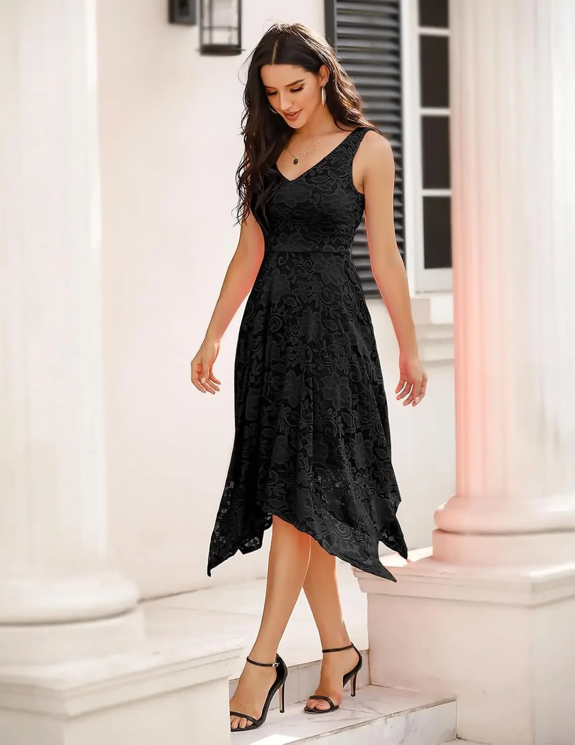 فستان حفلات الكوكتيل من الدانتيل للنساء مصنوع حسب الطلب، فساتين رسمية لوصيفة العروس وحفلات الزفاف لفساتين حفلات الضيوف