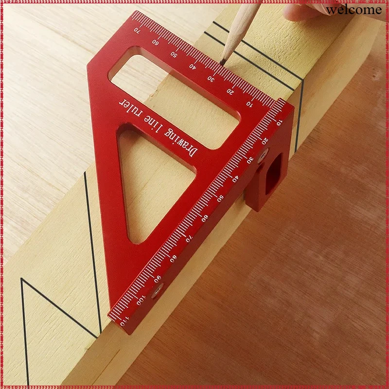

High Precision Layout Measuring Tool Woodworking Square Protractor Aluminum Alloy Miter Triangle Ruler for Engineer Carpenter