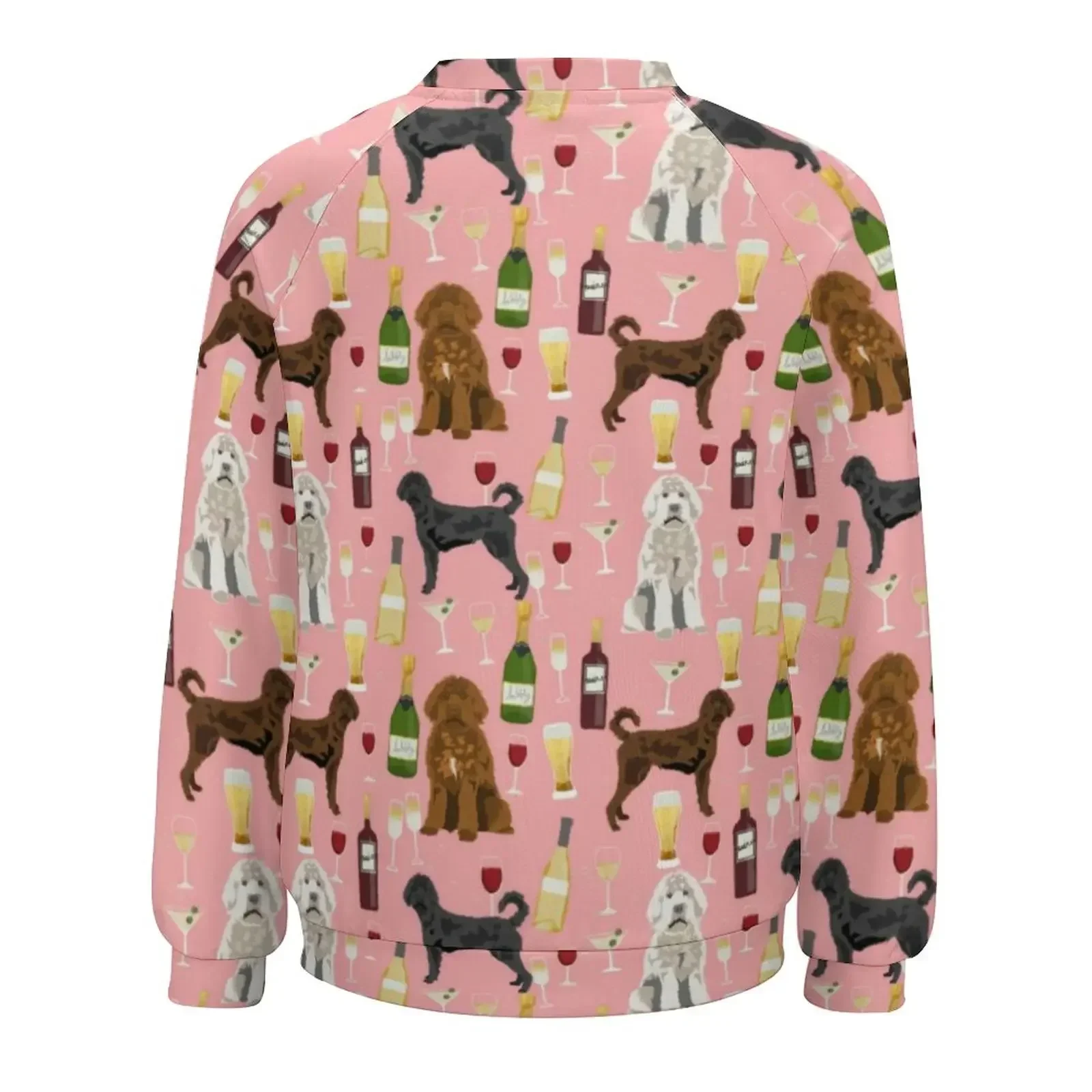 Wine Loves Casual felpe con cappuccio labraoodle Dogs estetica grafica felpa con cappuccio manica lunga Hip Hop felpe oversize regalo di compleanno