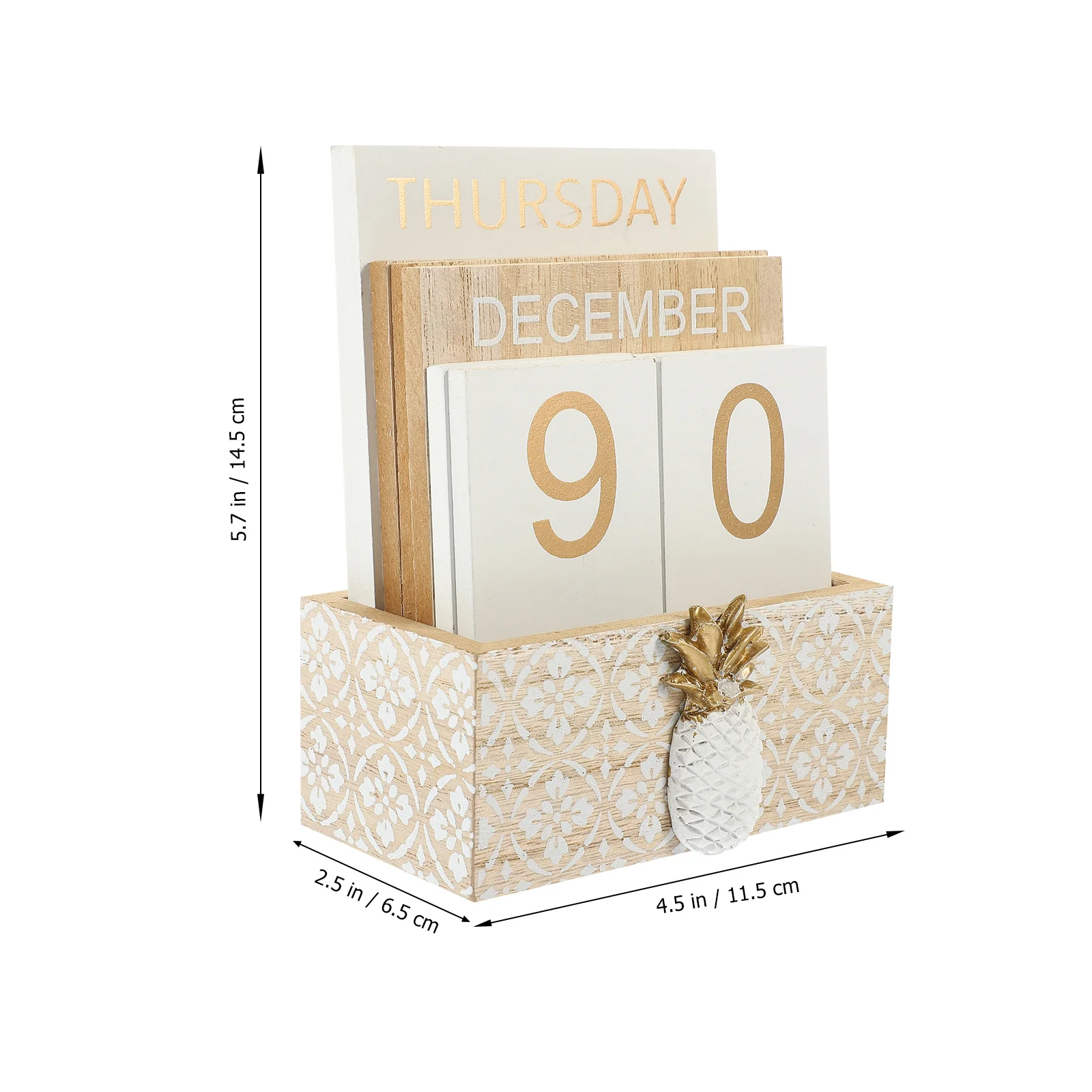 

Rustic Wooden Block Calendar Perpetual Wooden Cube Desktop Calendar for Office Home Table Date Display Decoration