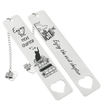 Stainless Steel Bookmark for Books Lover Gifts Enjoy the Next Chapter Cat Books Marks Reading Study Supplies Gifts for Students