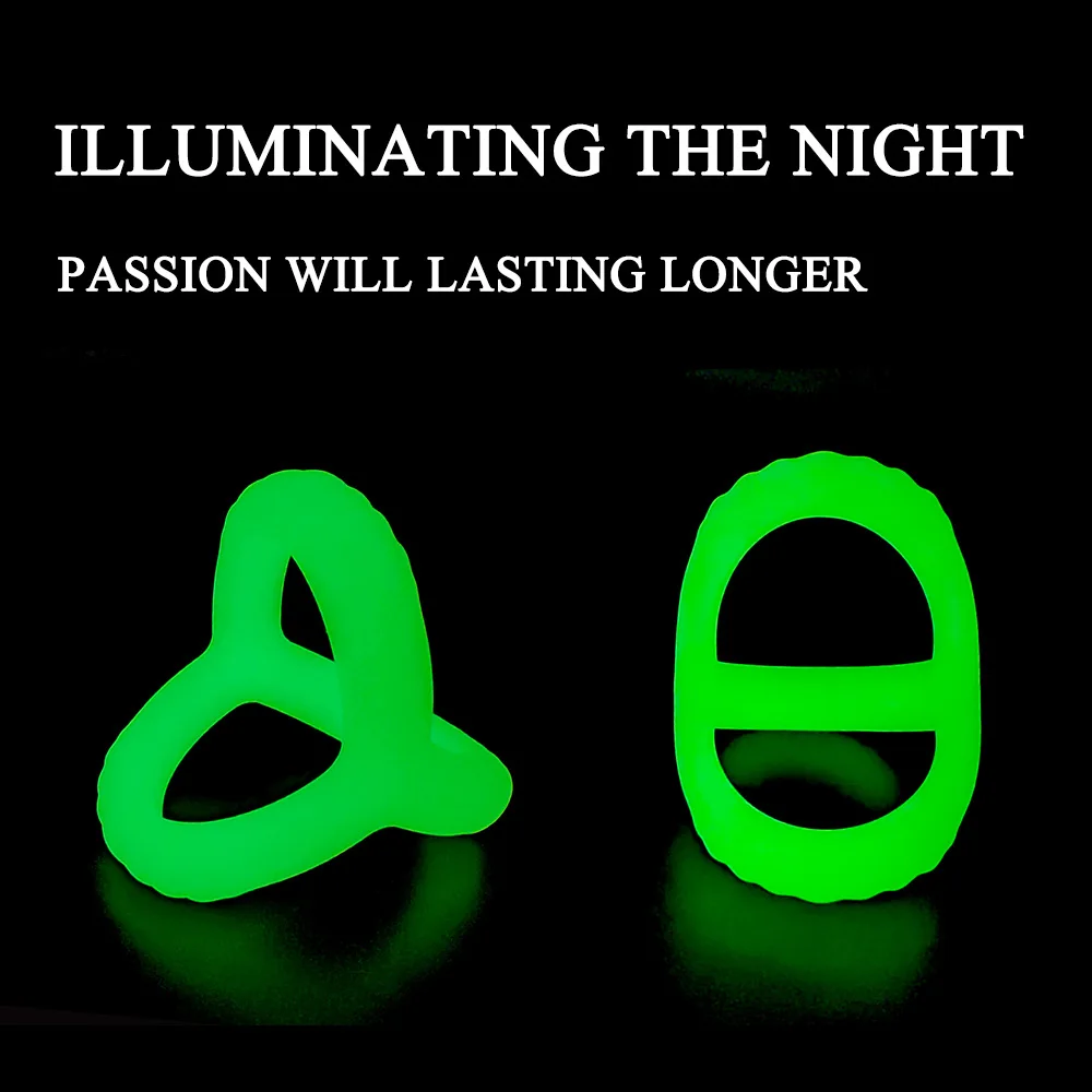 

Glowing In The Dark Fluorescence Penis Cock Ring for Men Delay Ejaculation Silicone Semen Cock Ring Sex Toy for Men and Couples