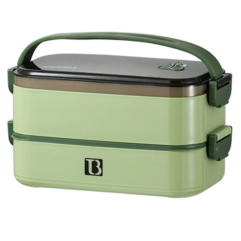 304 Stainless Steel Lunch Storage Container Double Layer 1.4L Thermal Lunch Box 3 Compartments Compartment Lunch Box For Travel