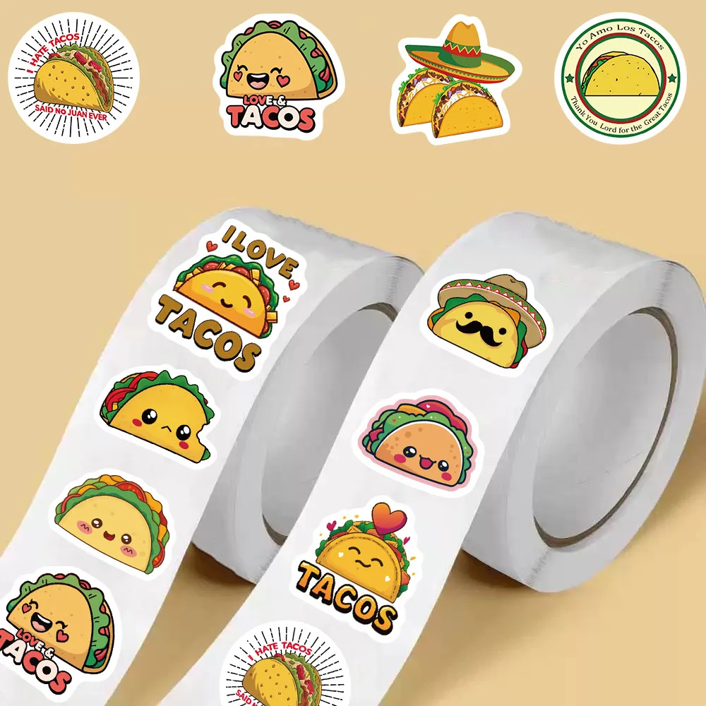 500 SZTUK Naklejek Taco Roll Nostalgia Harajuku Streetwear Scrapbooking Kawa Telefon Casual Skateboard Moda Estetyczne Naklejki
