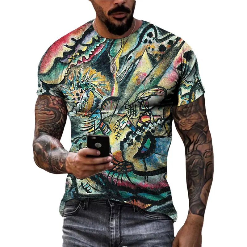 Summer New Abstract Graffiti Street style Men T-shirt 3D Printed Fashion Trend Personality harajuku O-neck Short Sleeve Tees Top